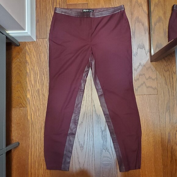 Elizabeth & James Leather Trim Ponte Pants, Size 8 - Picture 7 of 14